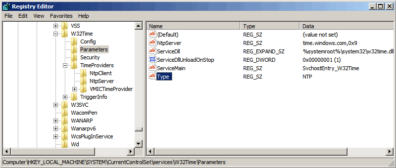 Настройка сервера NTP в Windows