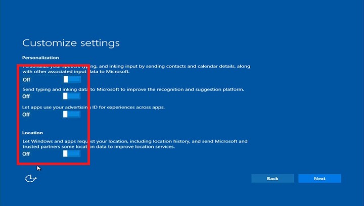 customize settings windows 10